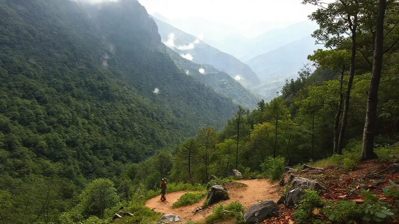 Paisaje montañoso, vasto y silencioso