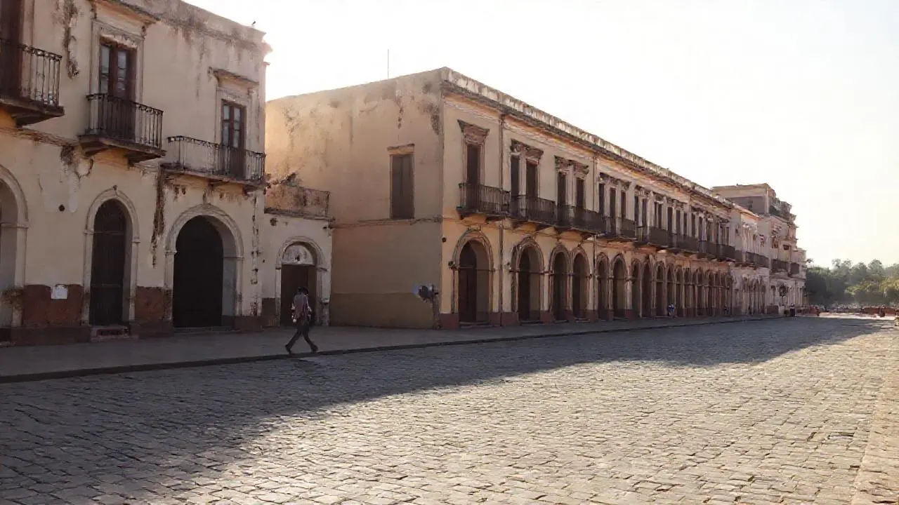 Pueblo colonial, tranquilo y soleado