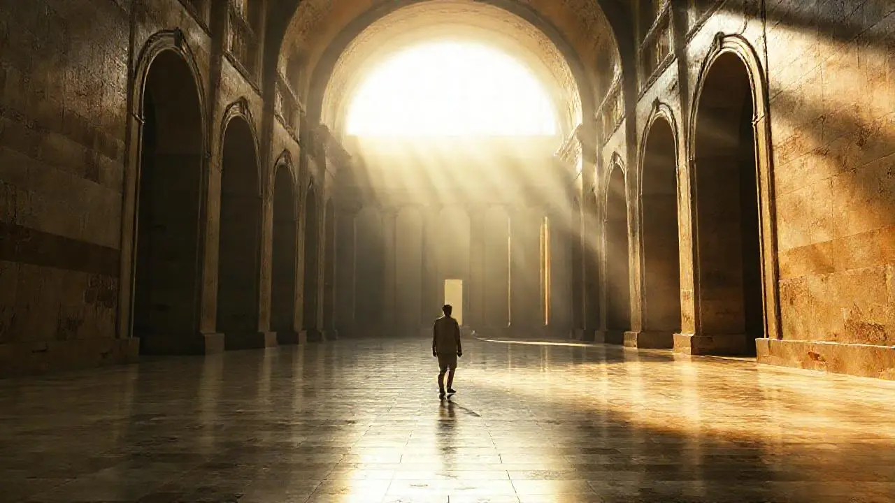Imponente espacio, luz dorada y soledad