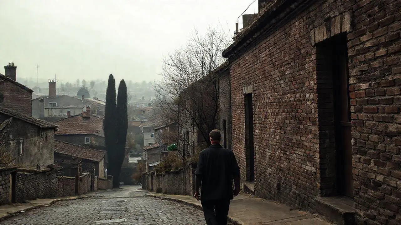 Calle antigua, melancólica y desolada