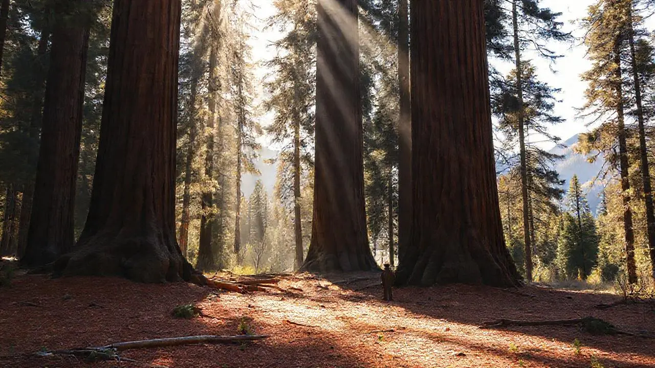 Bosque de secuoyas, vasto, silencioso y natural