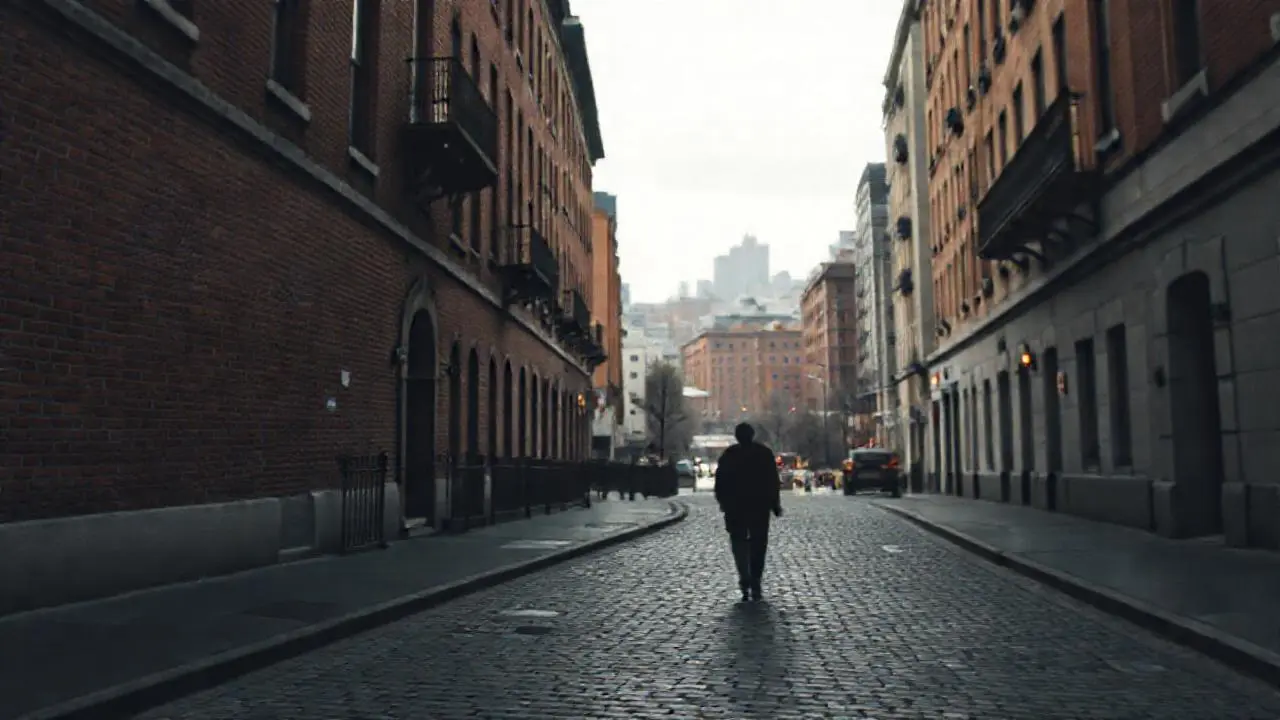 Escena urbana realista, suave y amplia