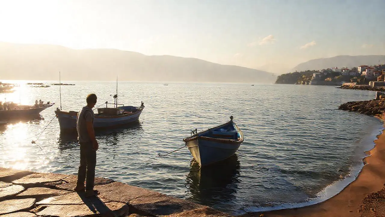 Paz costera, luz suave y tranquila