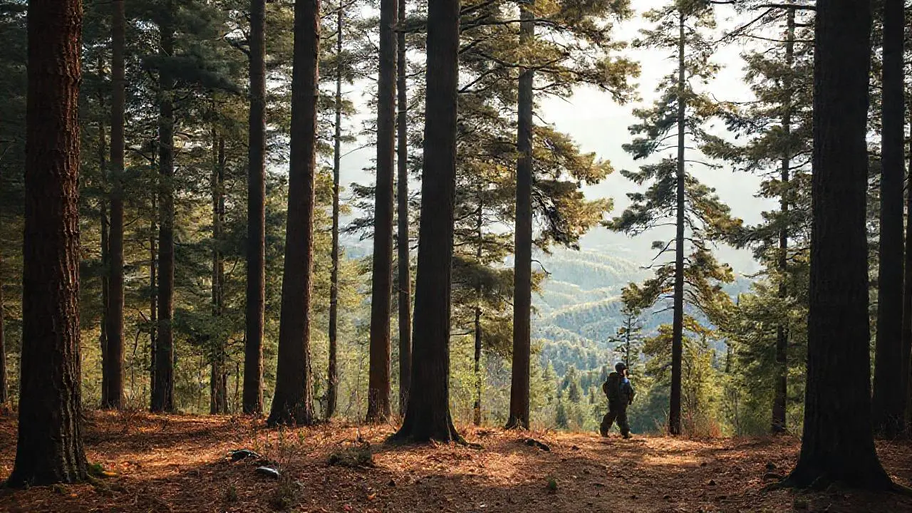 Bosque sereno, vasto y con luz cálida