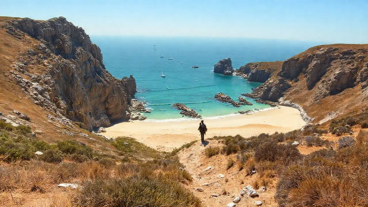 Paisaje costero vasto, natural y sereno