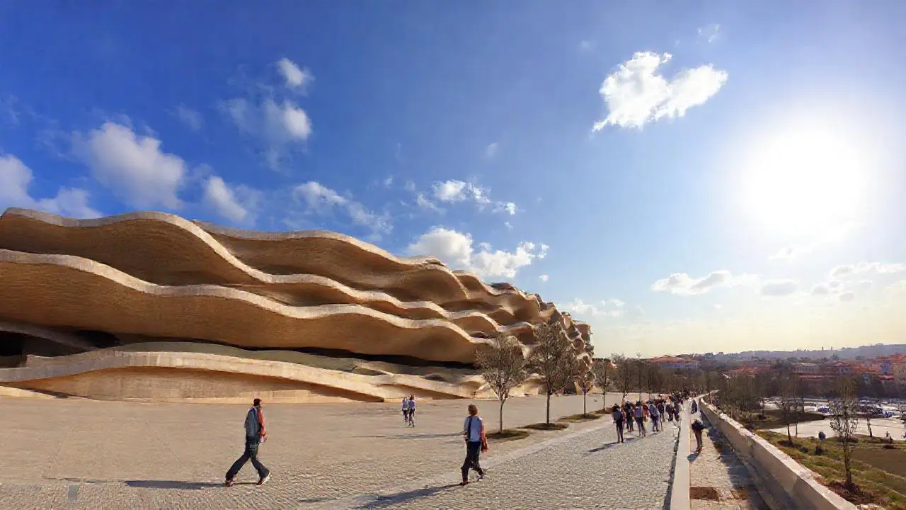 Pintoresco paisaje urbano, cálido y ligero