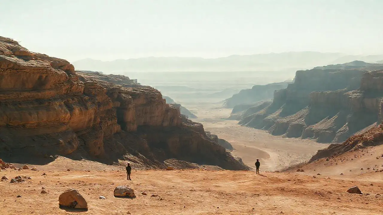 Paisaje árido, vasto y silencioso