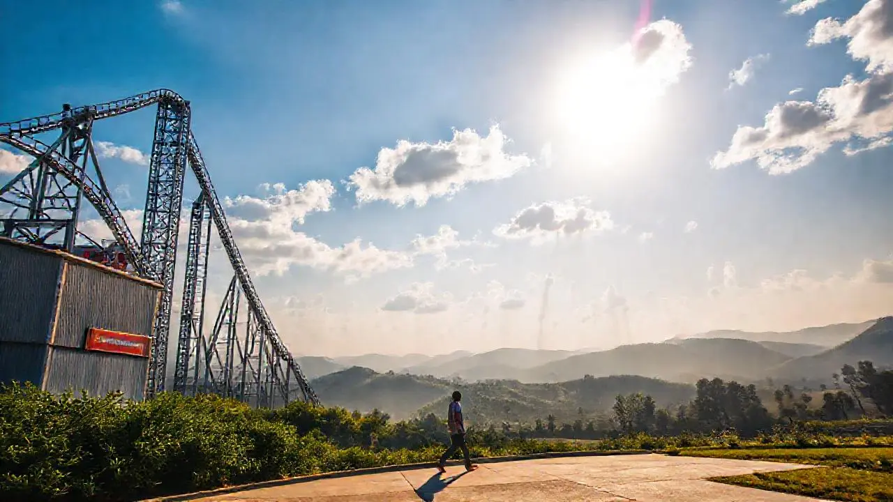 Parque soleado con ambiente relajado y espacio