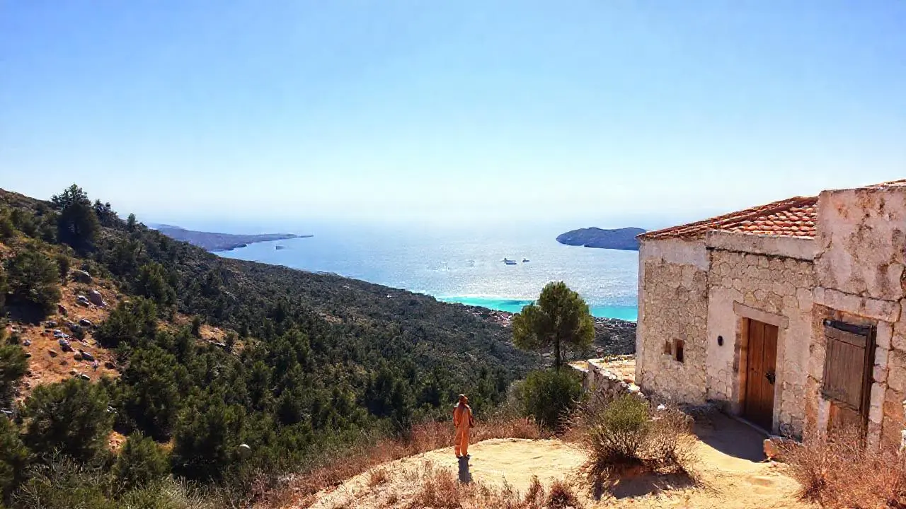 Paisaje mediterráneo sereno y soleado