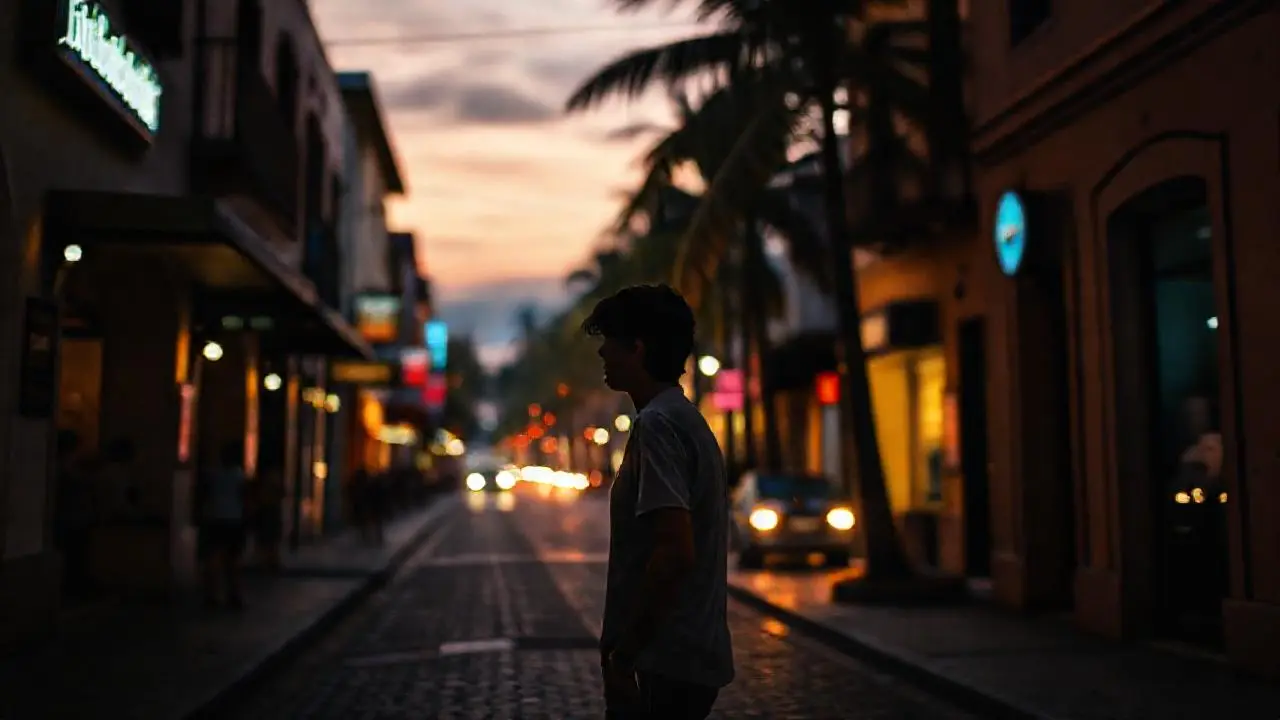 Noche tropical, ambiente cálido y misterioso