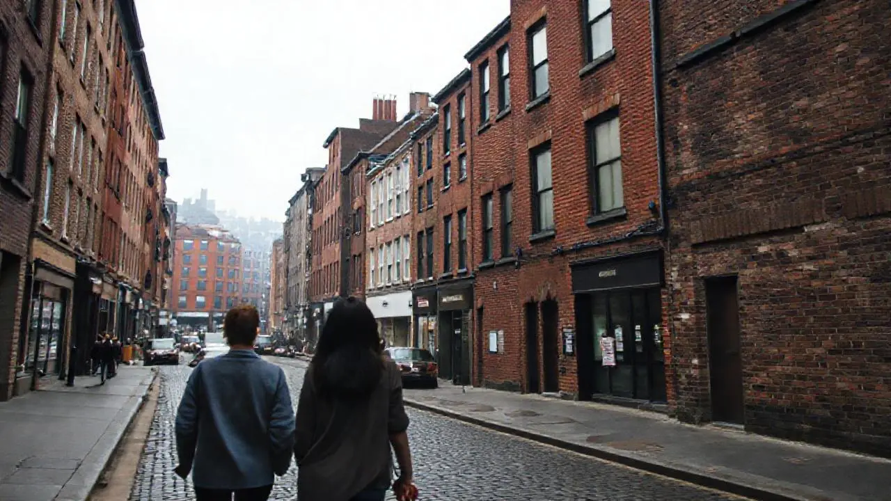 Ciudad urbana, húmeda y ligeramente difusa