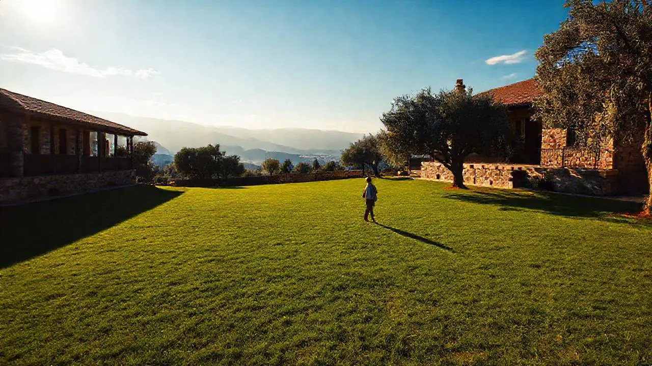Paz rural, luz cálida y suave