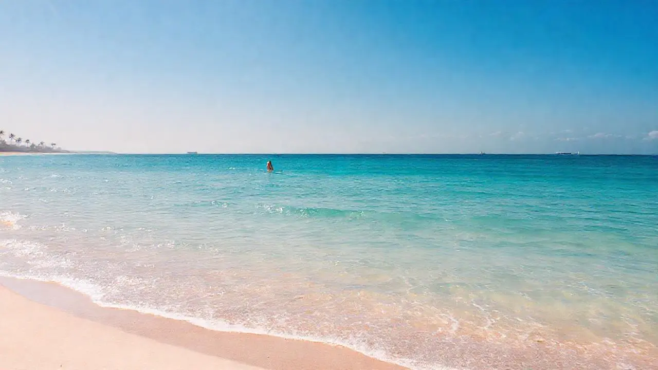 Paz costera, luz y agua tranquila