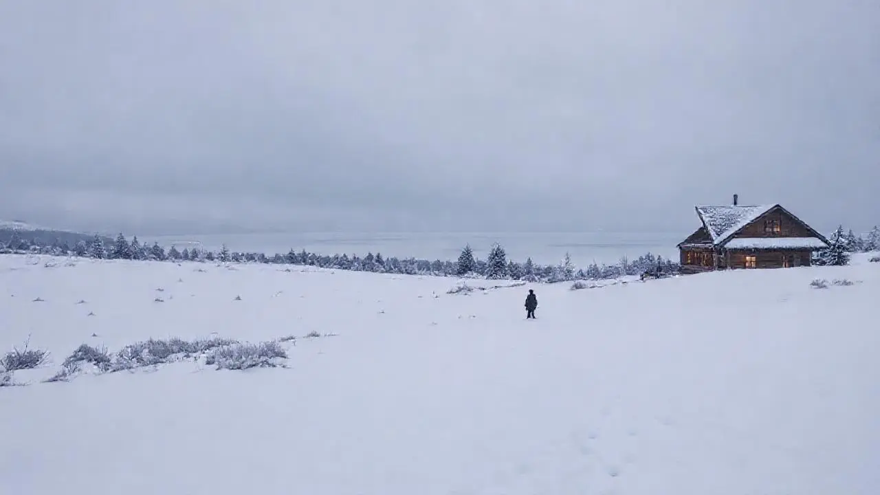 Paisaje invernal sereno y aislado