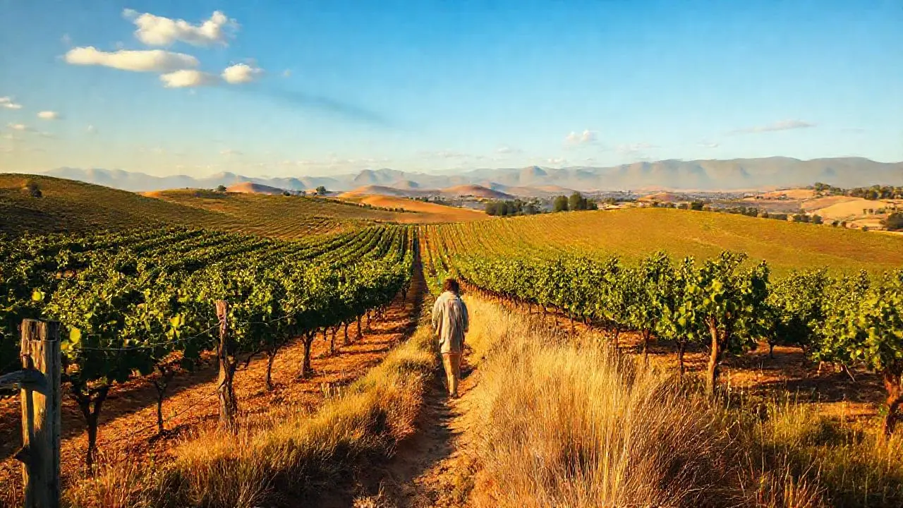 Paz y quietud en un viñedo extenso
