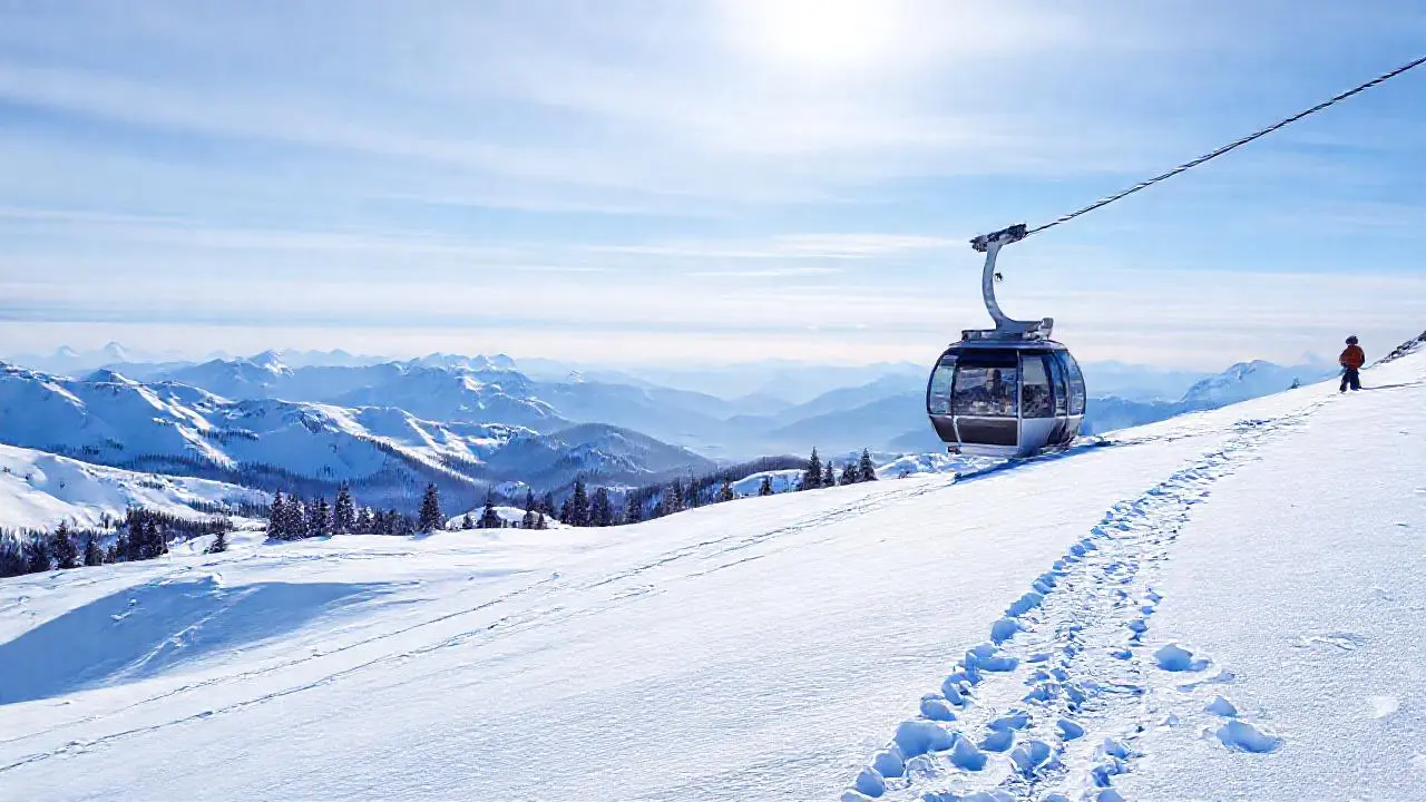 Paisaje alpino invernal, amplio y sereno