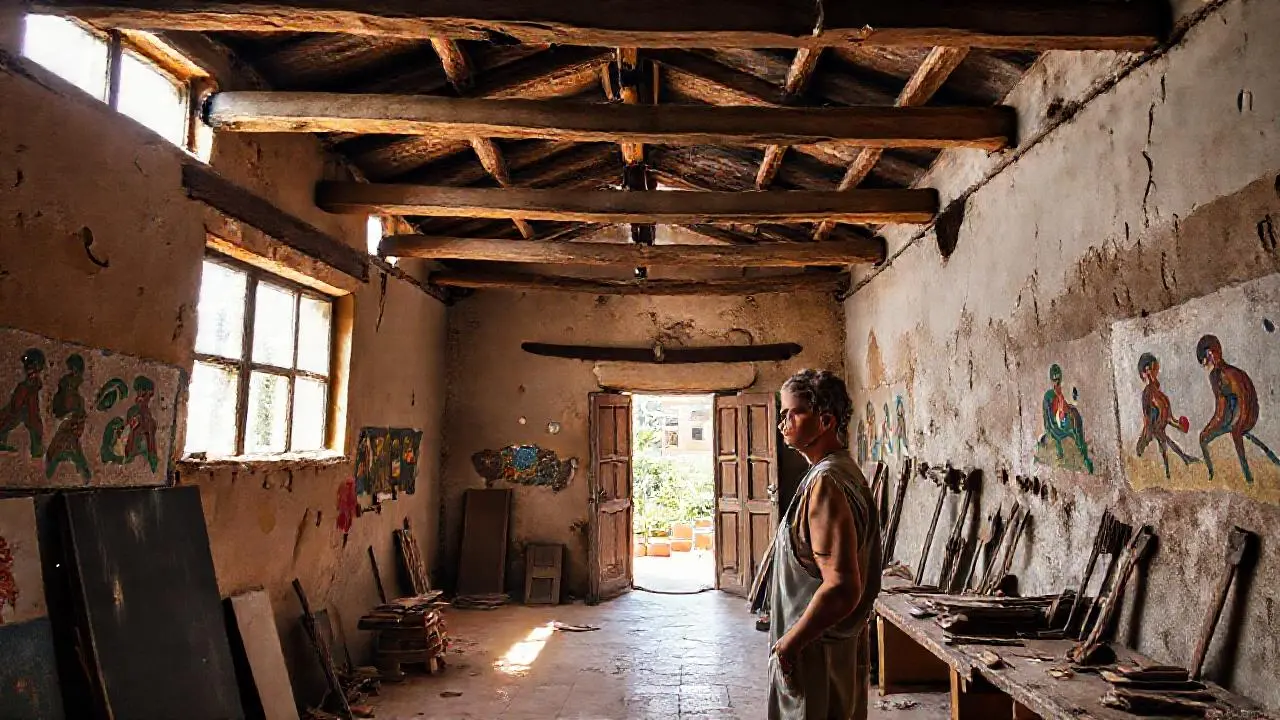 Taller artístico, cálido y lleno de luz