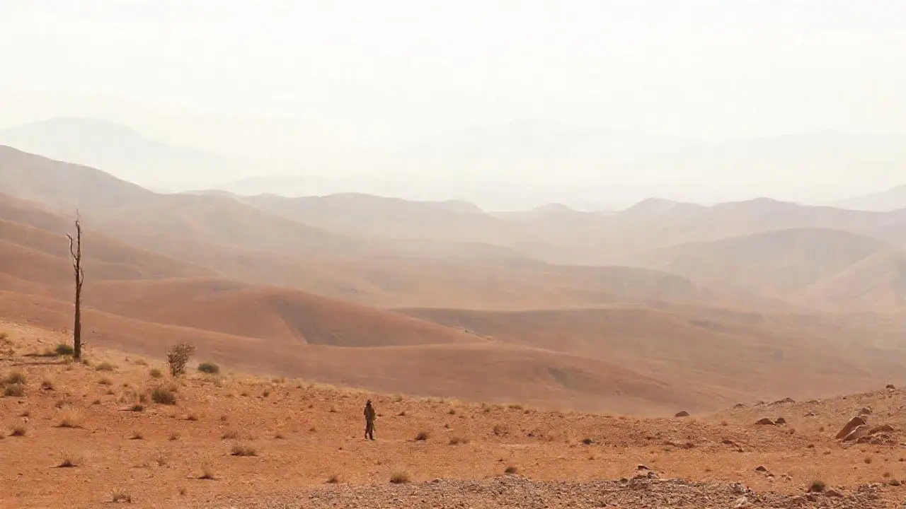 Paisaje árido, inmenso y silencioso