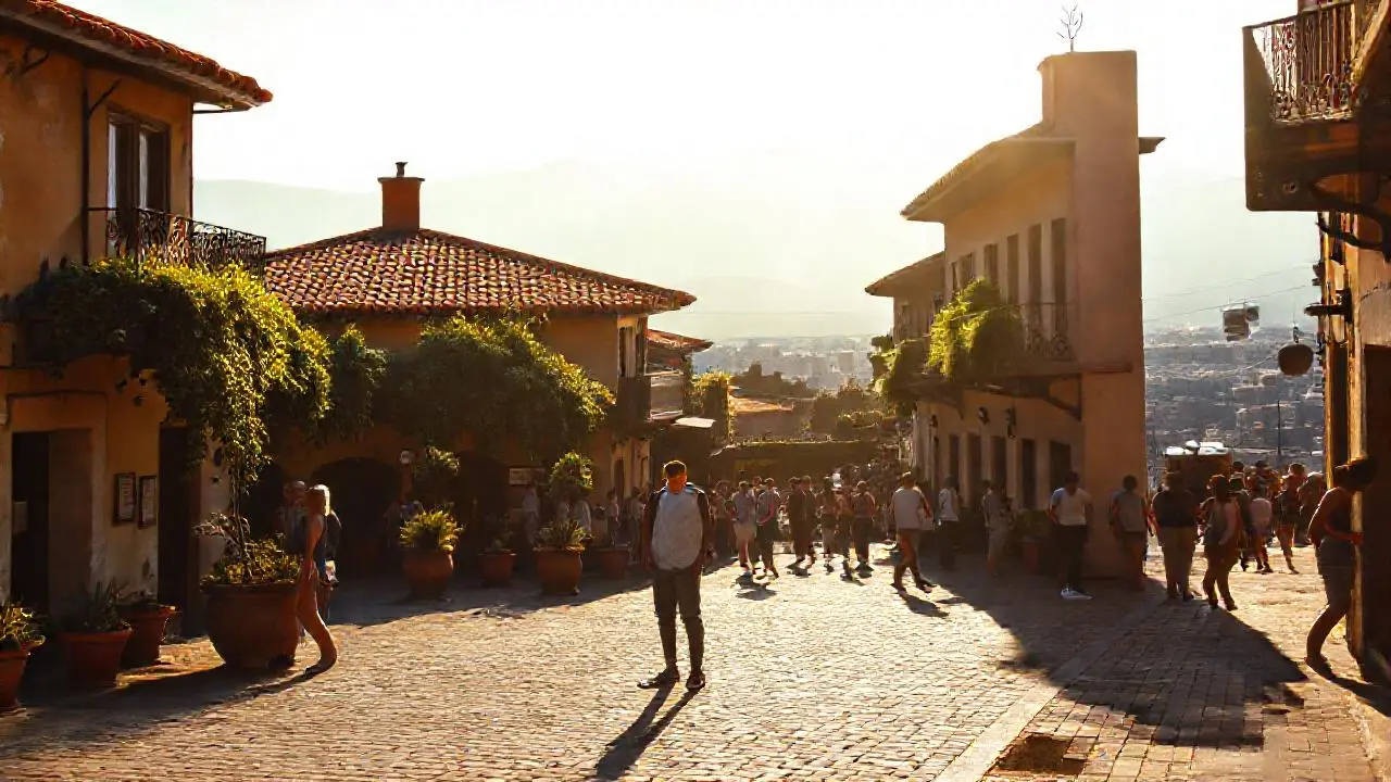 Escena urbana vibrante, llena de vida