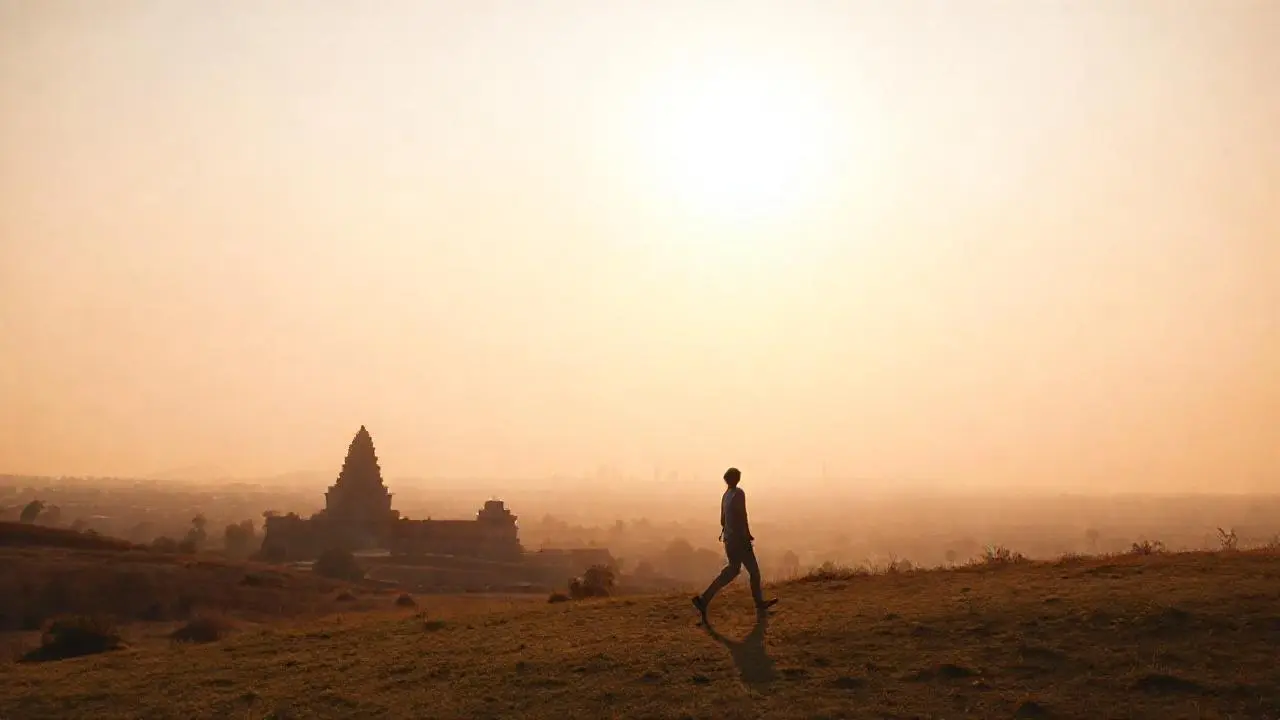 Paz serena bajo luz dorada y distante