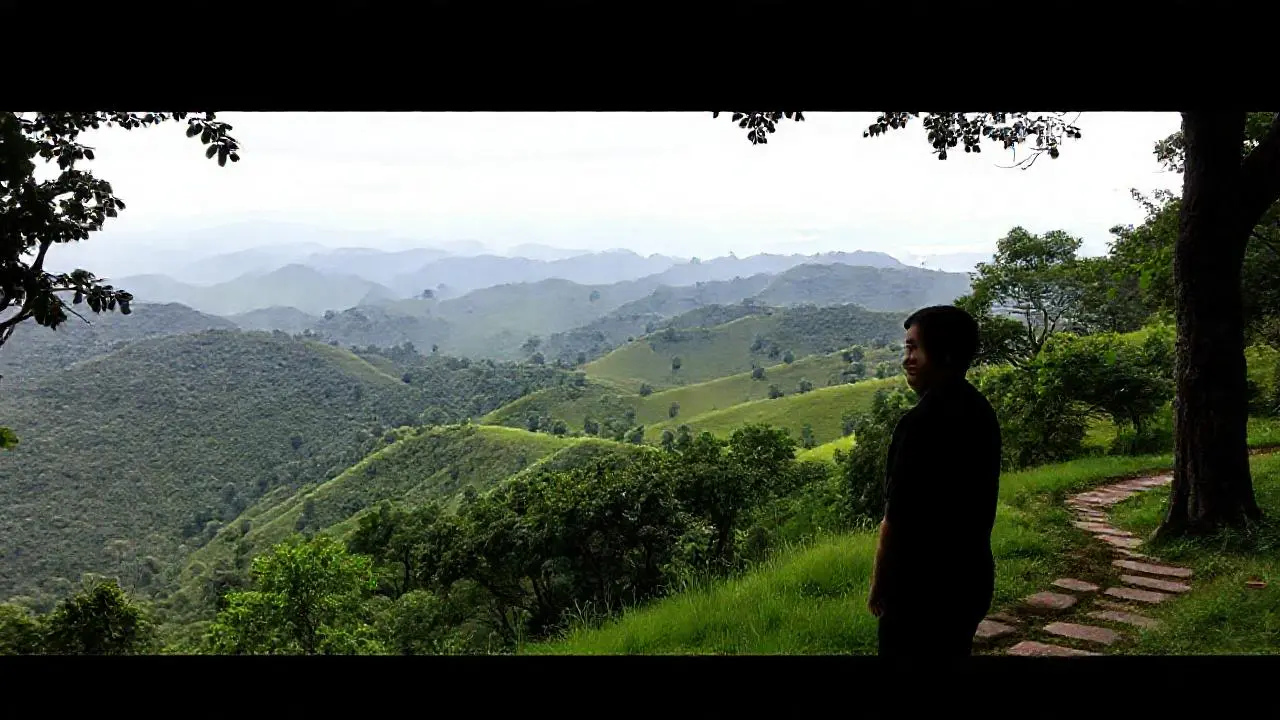 Paisaje sereno, natural y ligeramente borroso