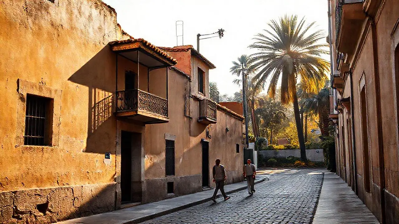 Arquitectura antigua, calma y luz tenue