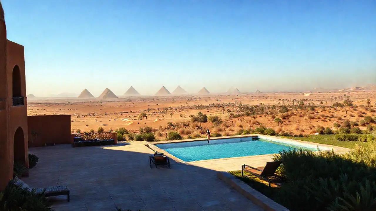 Tranquila calma en un oasis desértico