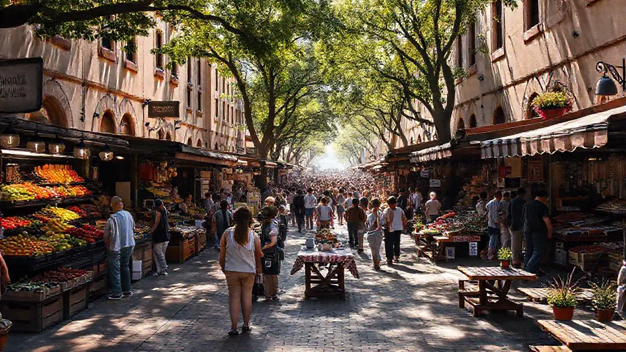 Escena urbana tranquila y cotidiana