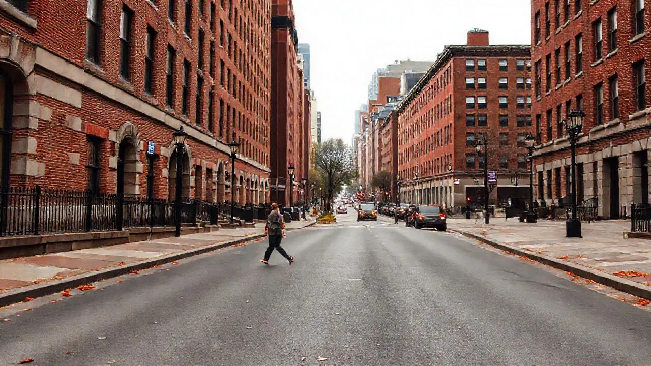 Escena urbana tranquila, levemente borrosa