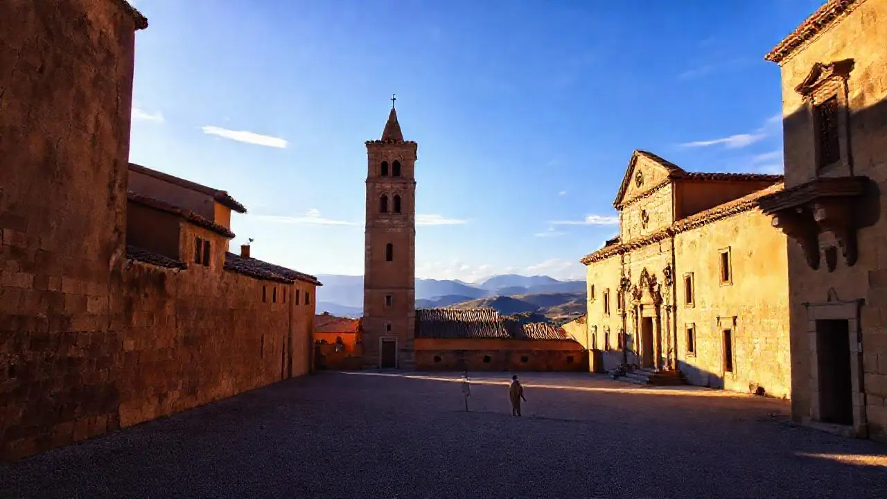 Paz serena bajo luz cálida y antigua