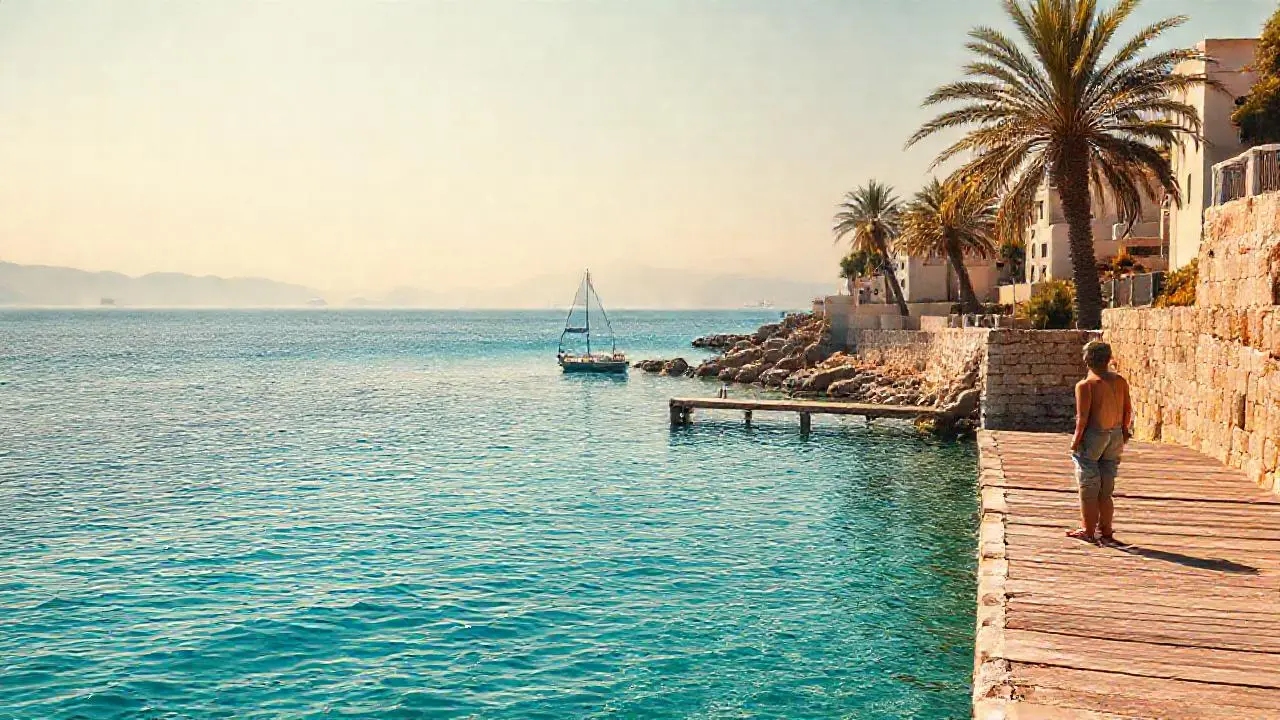 Paz serena en un paisaje costero