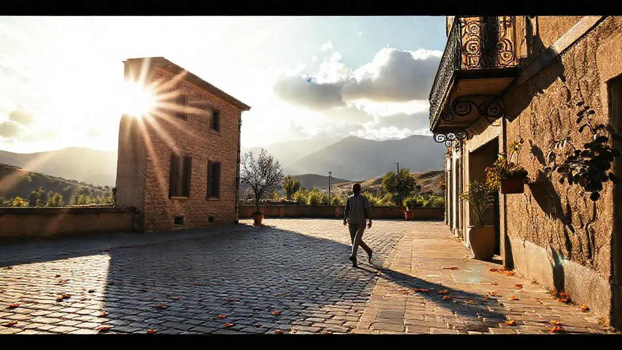 Paz serena en una plaza de piedra