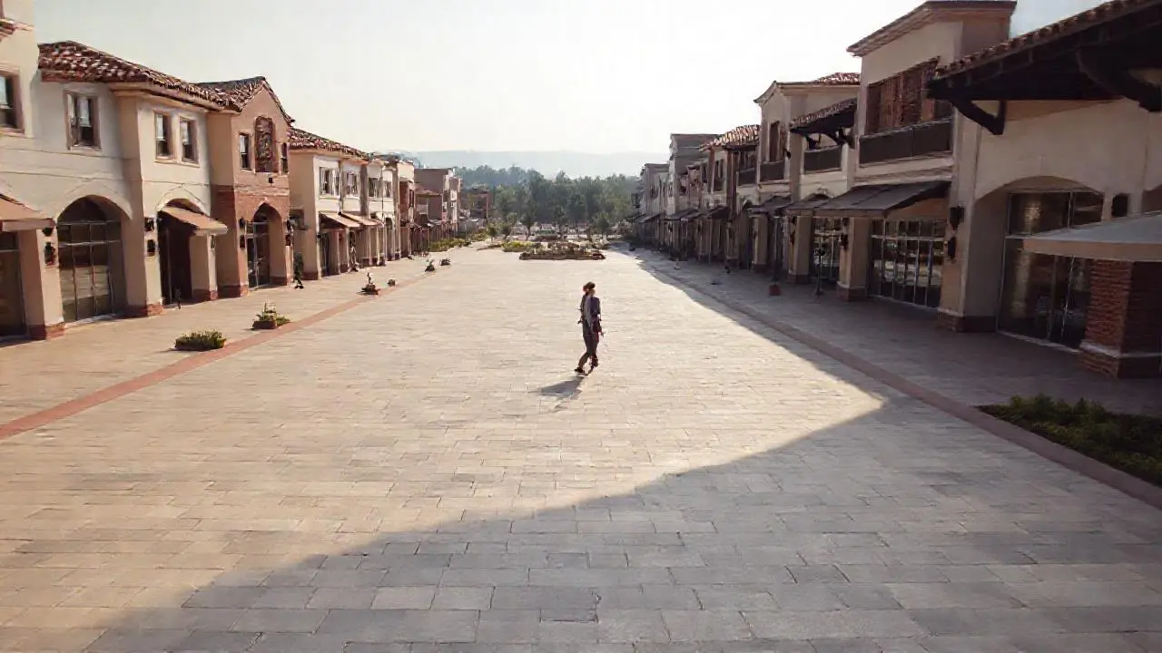 Plaza soleada, ambiente tranquilo y espacioso