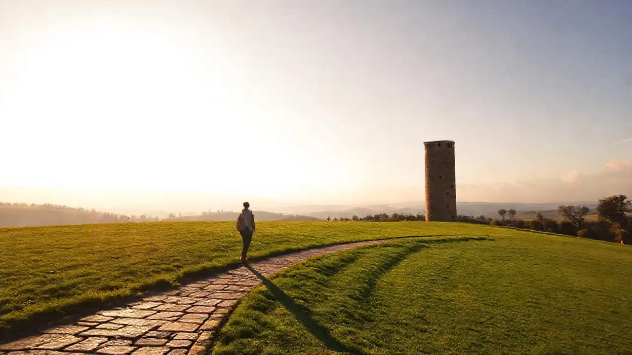 Paz rural, luz suave y perspectiva amplia