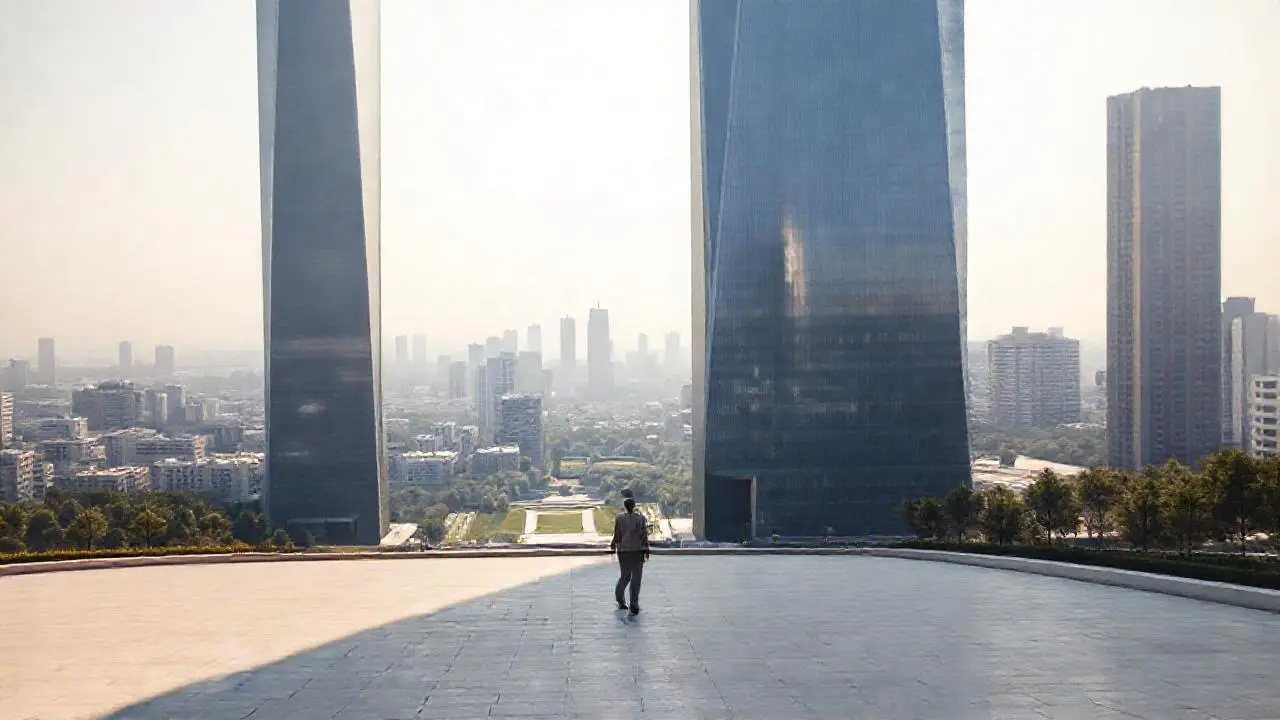 Ciudad moderna, serena y ligeramente velada