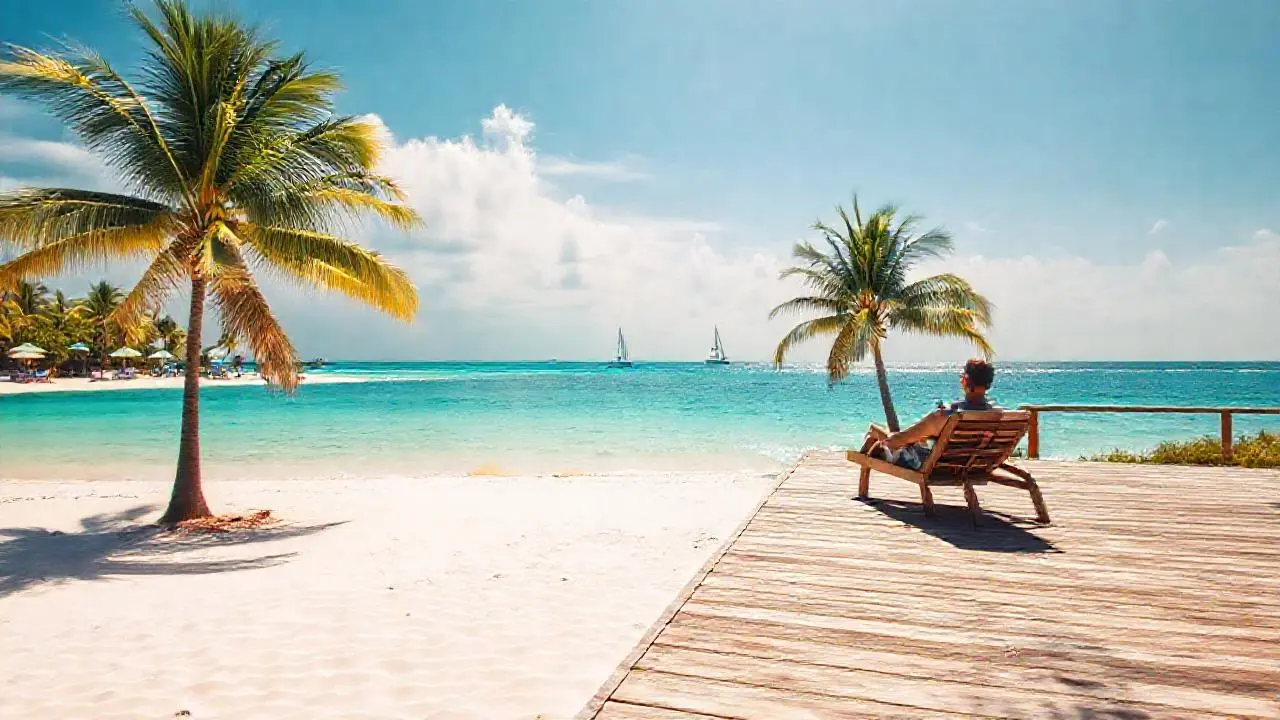 Playa paradisíaca, paz y relajación total