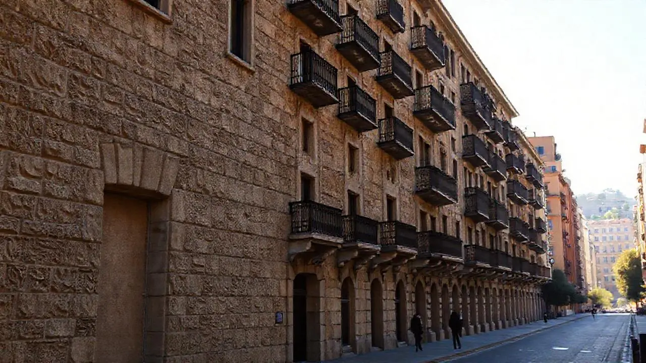 Edificio antiguo bajo luz suave y amplia