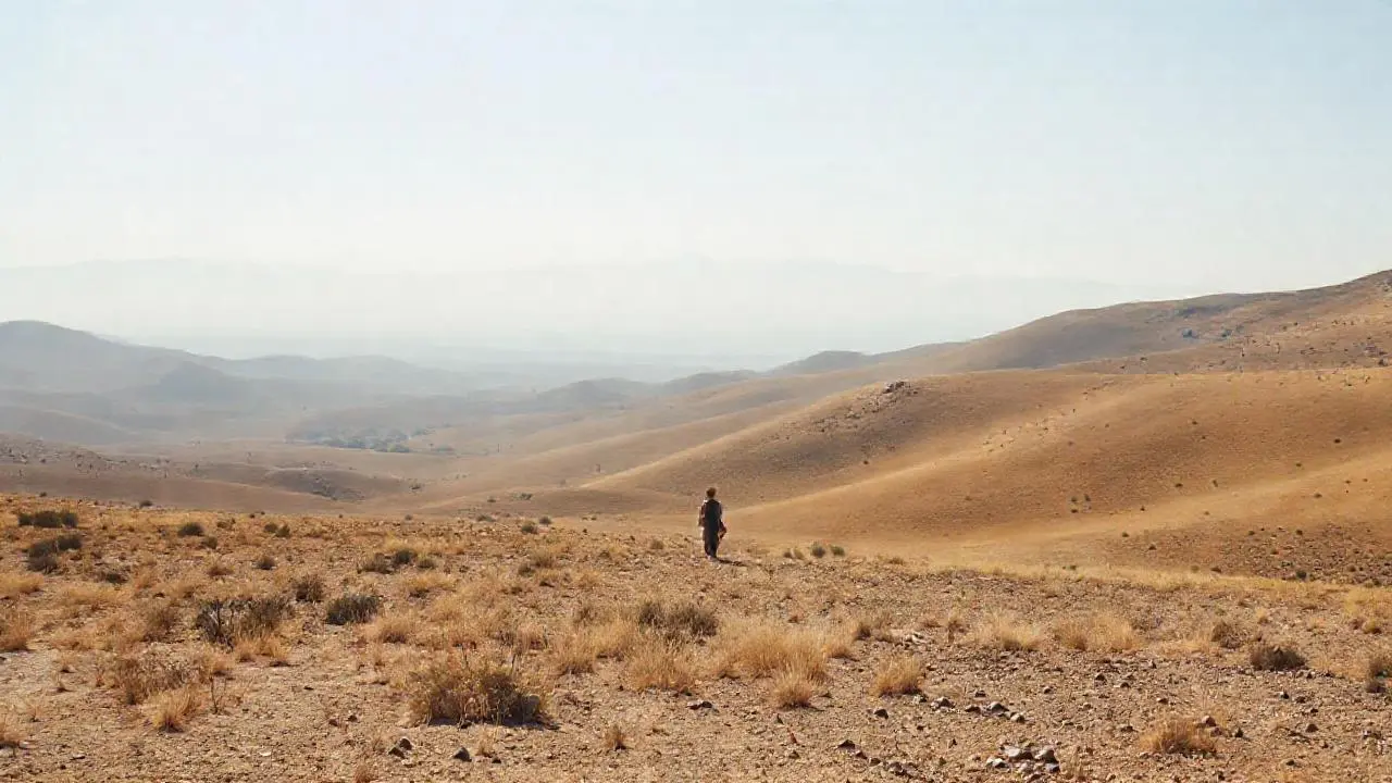 Paisaje árido, vasto y silencioso