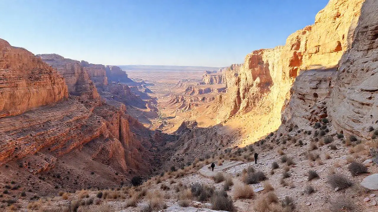 Paisaje árido, vasto y sereno