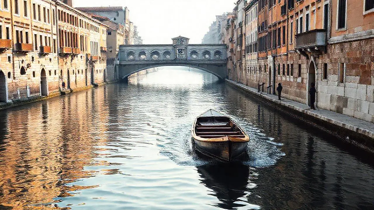 Un canal antiguo, tranquilo y sereno