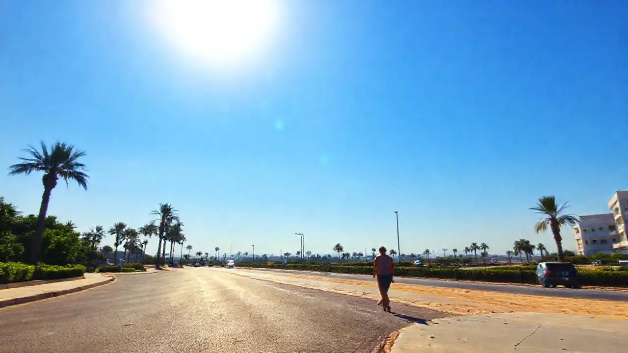 Día tranquilo y soleado, vista amplia