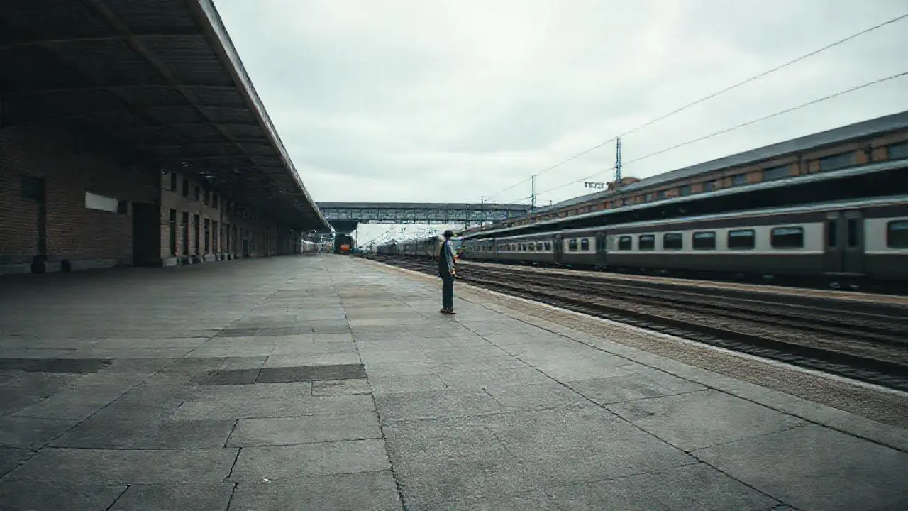 Estación silenciosa, espacio amplio y desolado