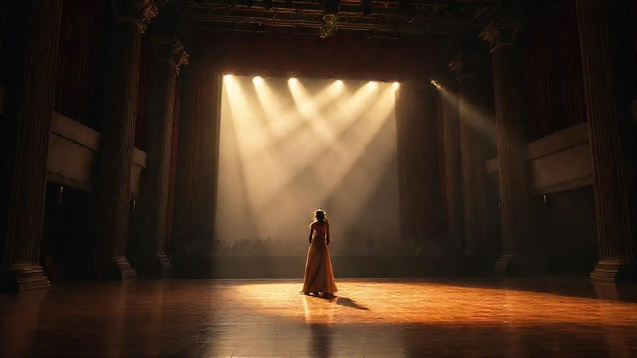 Ambiente teatral grandioso y evocador