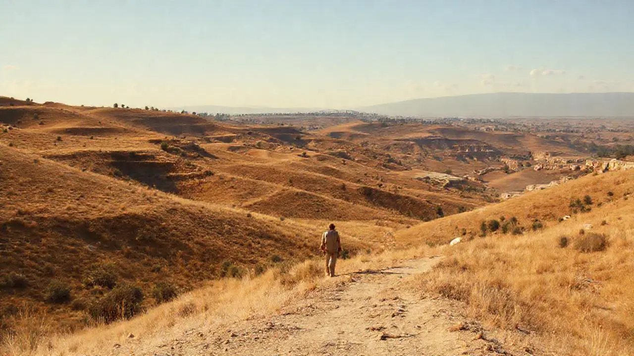 Paisaje árido, vasto y silencioso