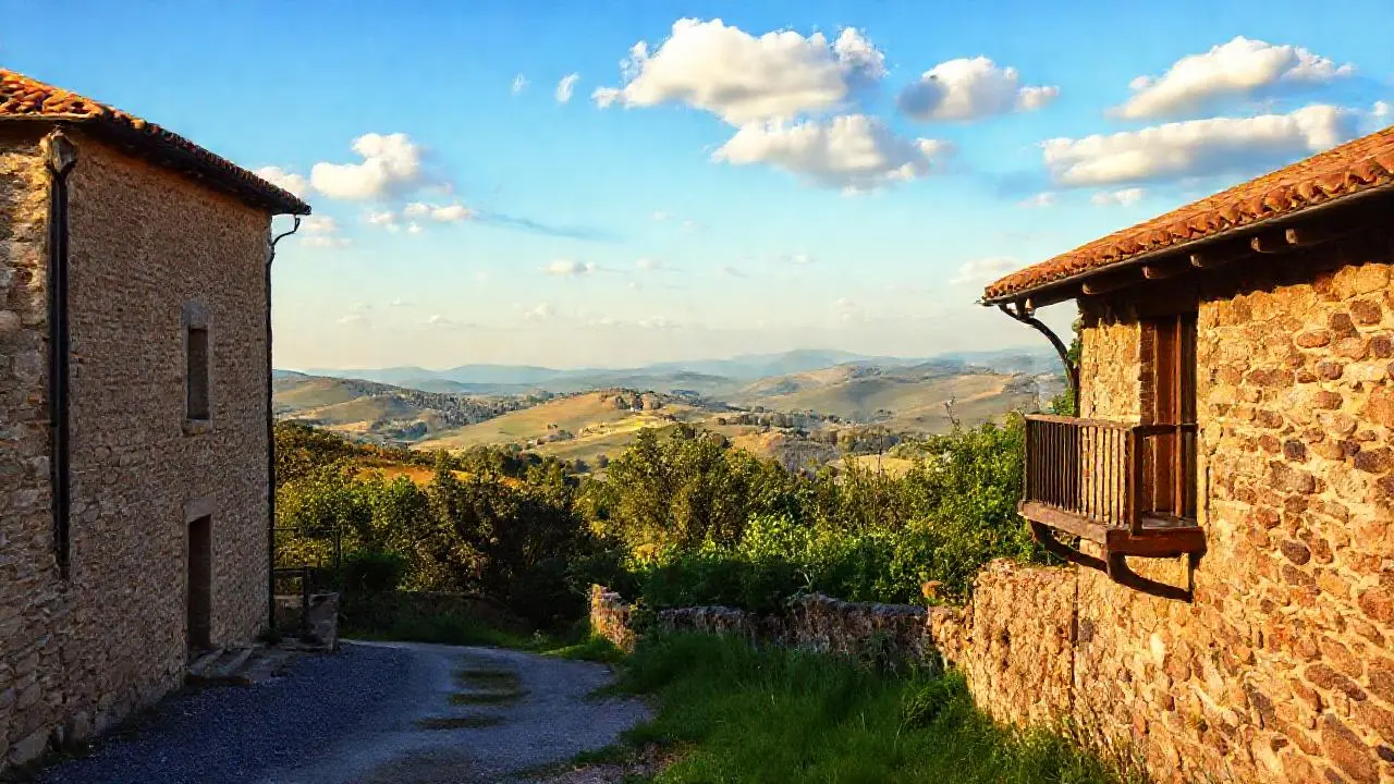 Paz rural, luz cálida y paisaje abierto