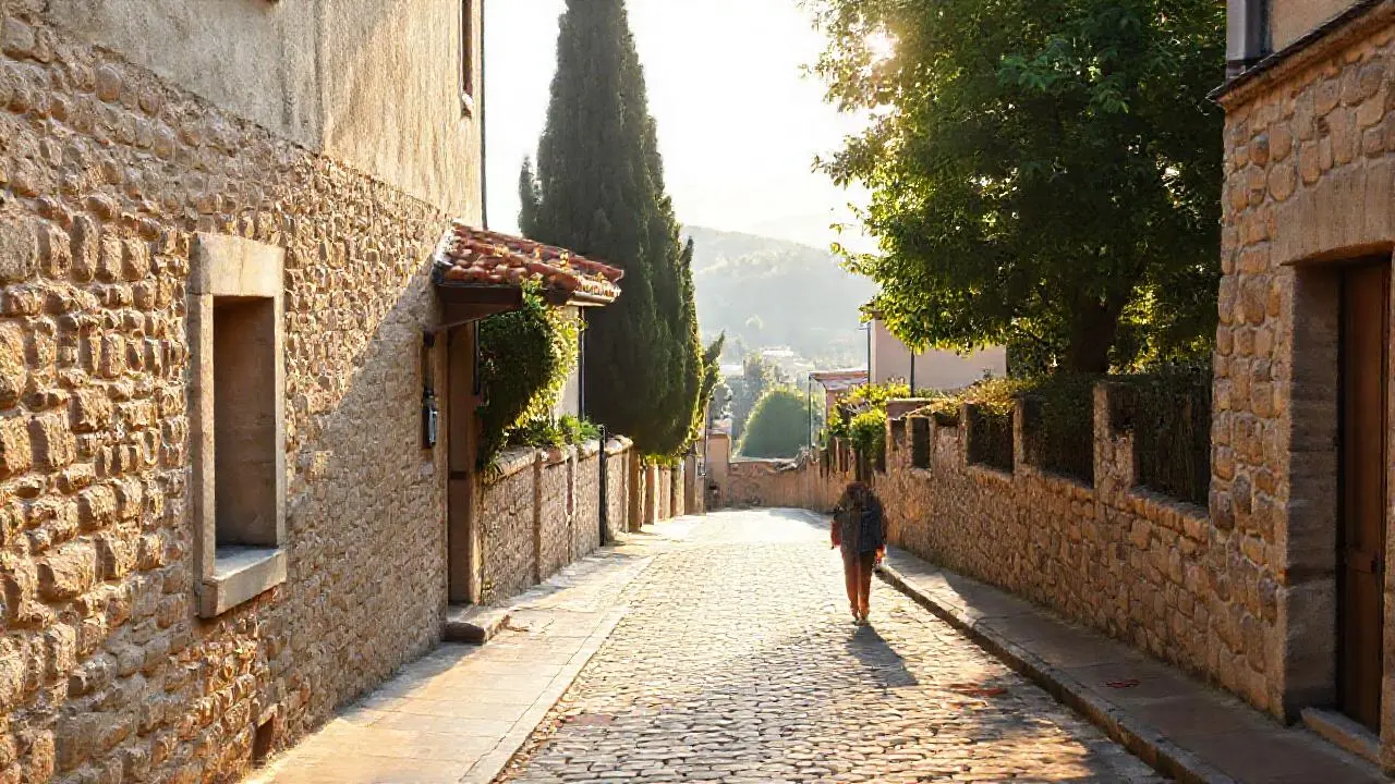 Paz y tranquilidad en un pueblo antiguo