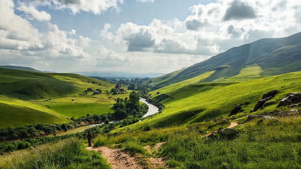 Paz natural, vasto paisaje sereno