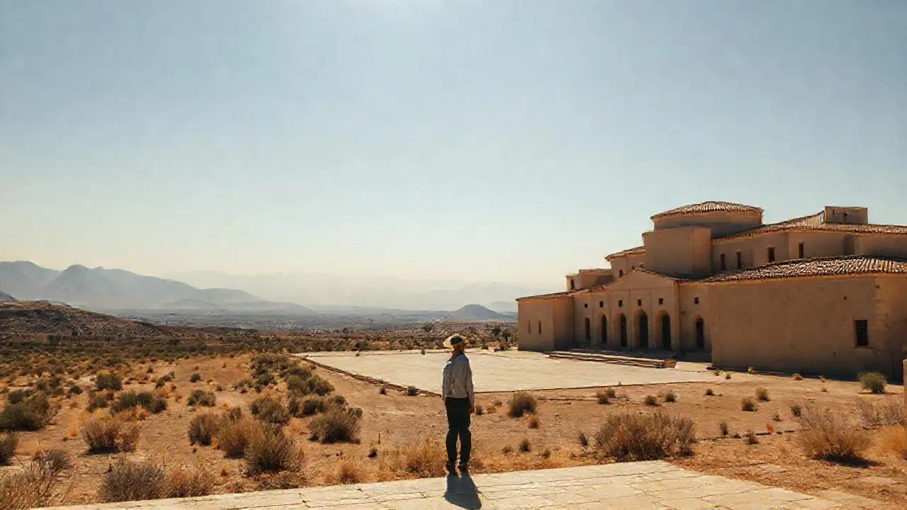 Paisaje árido y tranquilo bajo el sol