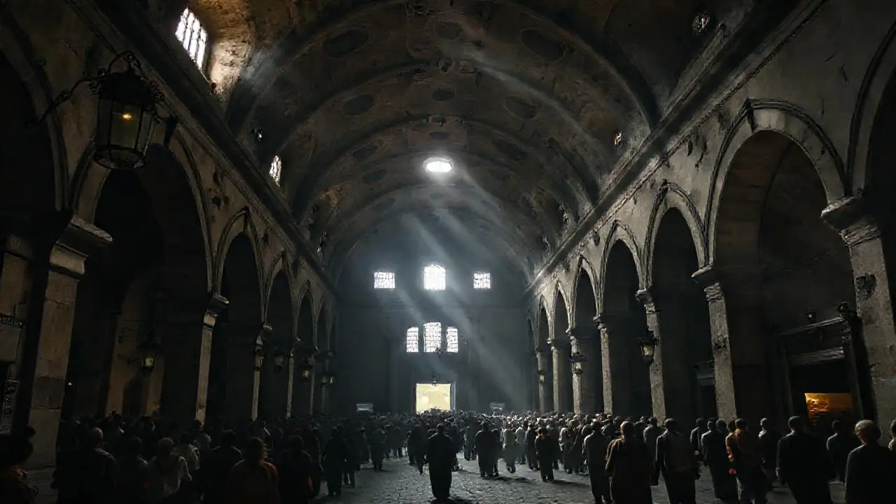 Un espacio grandioso, antiguo y lleno de sombras