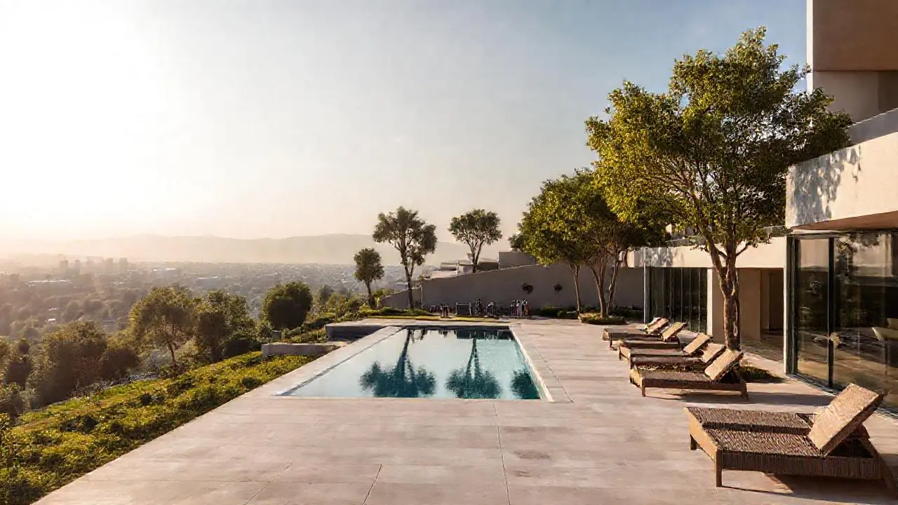 Paz visual en un paisaje moderno y vasto